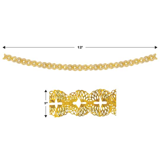 Beistle 12ft. Gold Metallic Garland